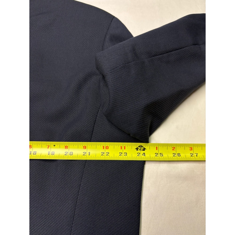 Hugo Boss Mens 46R Double Breasted Blazer Navy Blue Virgin Wool Celsius Omega - Picture 12 of 15